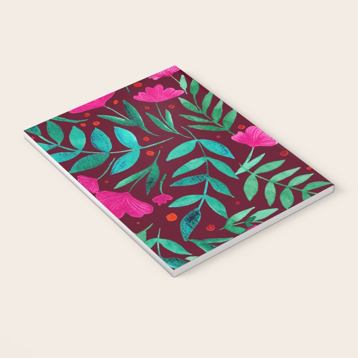 Magical garden - burgundy and pink Notebook Gallery Image 3