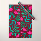 Magical garden - burgundy and pink Wrapping Paper Gallery Image 1