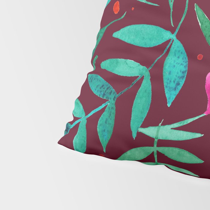 Magical garden - burgundy and pink Pillow Sham Gallery Image 4