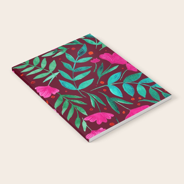 Magical garden - burgundy and pink Notebook Gallery Image 2