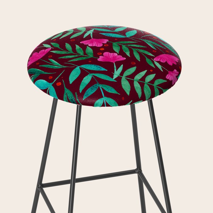 Magical garden - burgundy and pink Stool Gallery Image 2