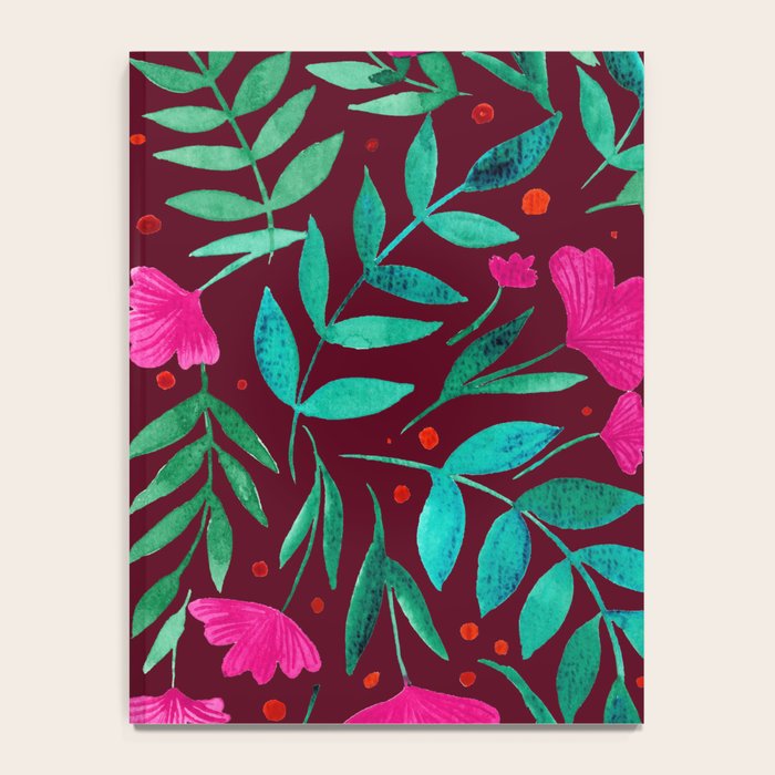 Magical garden - burgundy and pink Notebook Gallery Image 4