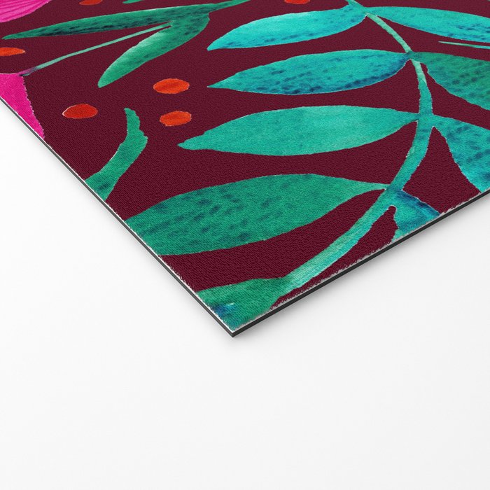 Magical garden - burgundy and pink Welcome Mat Gallery Image 2