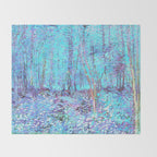Van Gogh Trees & Underwood Aqua Lavender Throw Blanket Gallery Image 2