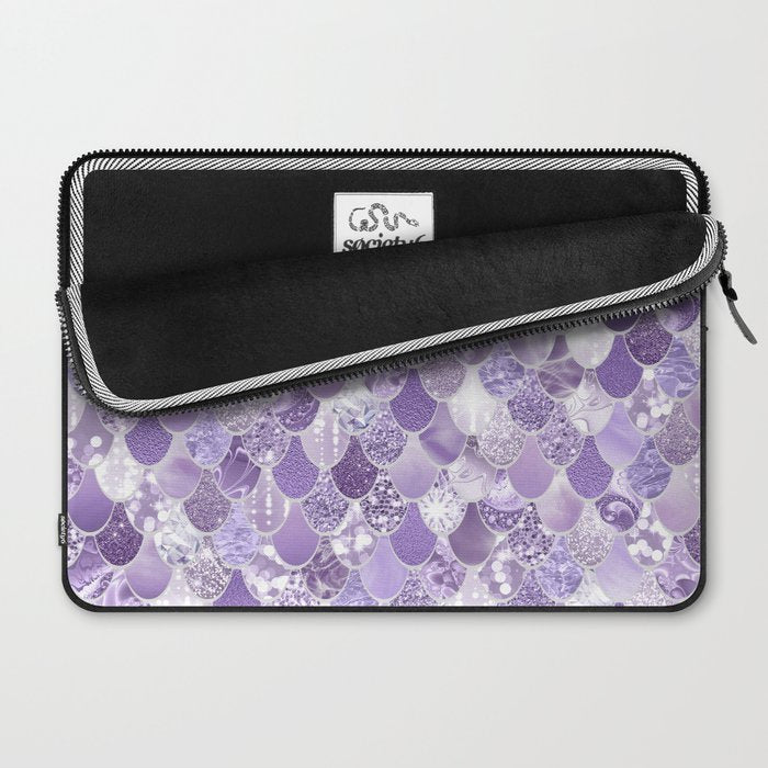 Mermaid Scales, Aesthetic Purple Laptop Sleeve Gallery Image 2