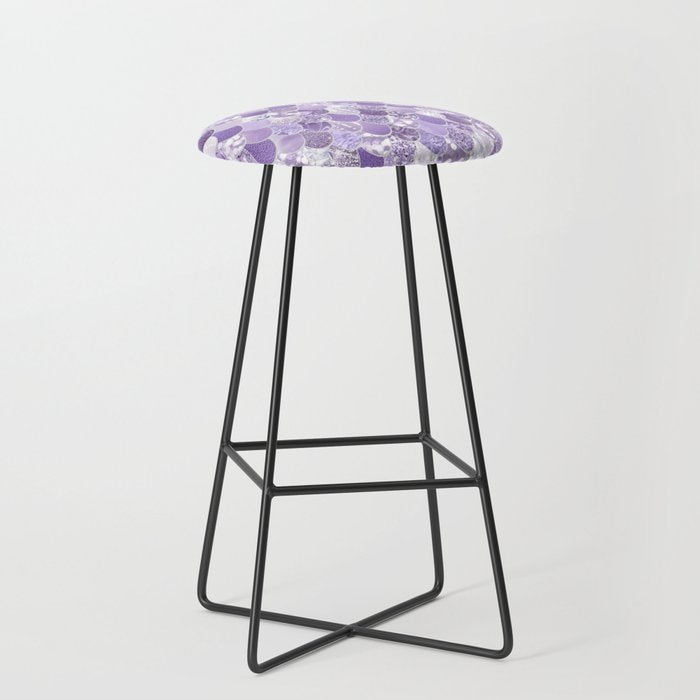 Mermaid Scales, Aesthetic Purple Stool Gallery Image 1