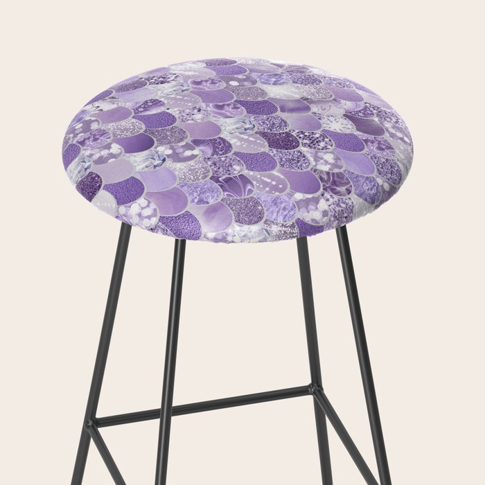 Mermaid Scales, Aesthetic Purple Stool Gallery Image 2