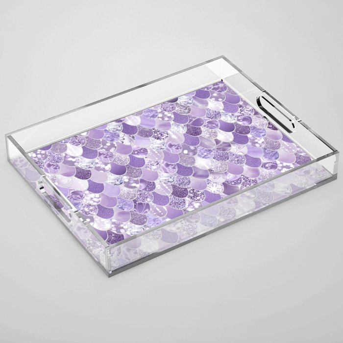 Mermaid Scales, Aesthetic Purple Acrylic Tray Gallery Image 1