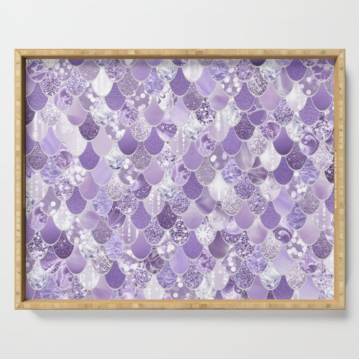 Mermaid Scales, Aesthetic Purple Serving Tray Gallery Image 1