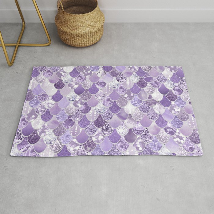 Mermaid Scales, Aesthetic Purple Rug Gallery Image 1