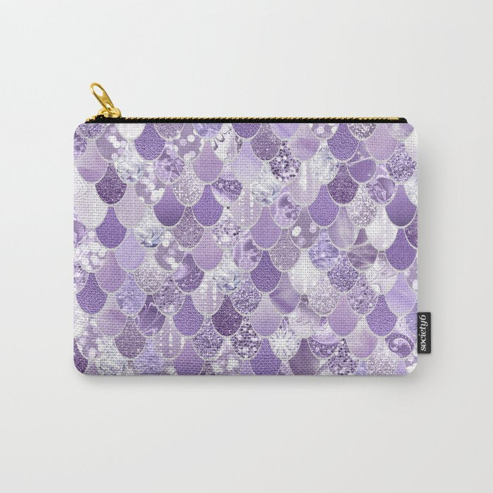 Mermaid Scales, Aesthetic Purple Carry All Pouch Gallery Image 1