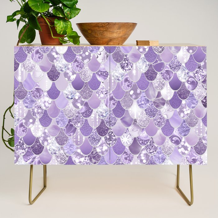 Mermaid Scales, Aesthetic Purple Credenza Gallery Image 1