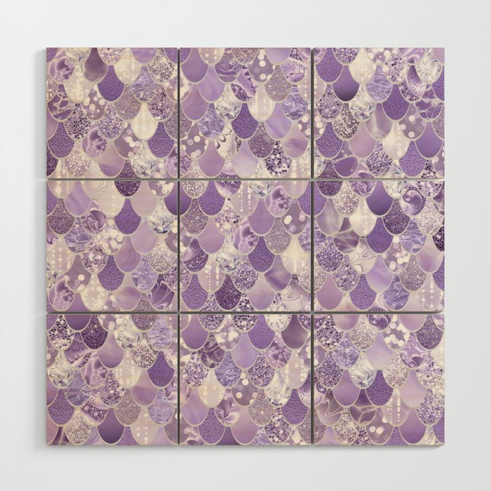 Mermaid Scales, Aesthetic Purple Wood Wall Art Gallery Image 1