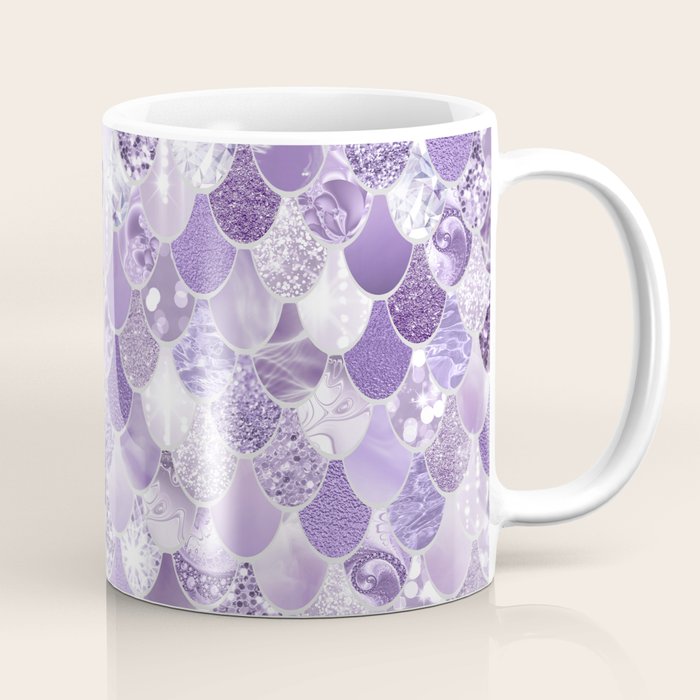 Mermaid Scales, Aesthetic Purple Coffee Mug Gallery Image 1