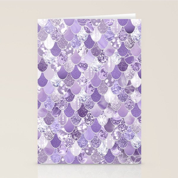 Mermaid Scales, Aesthetic Purple Stationery Card Gallery Image 2