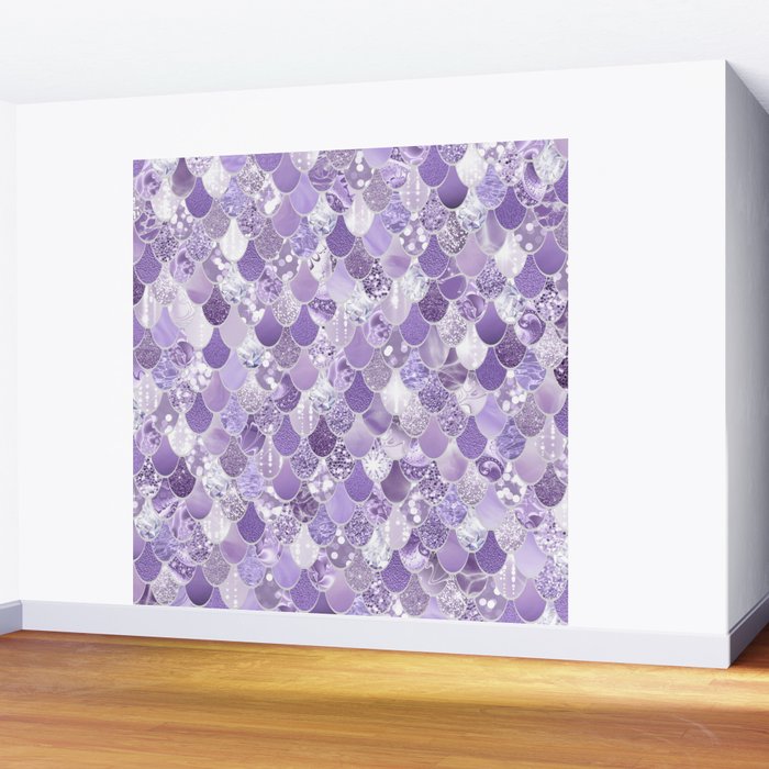 Mermaid Scales, Aesthetic Purple Wall Mural Gallery Image 2
