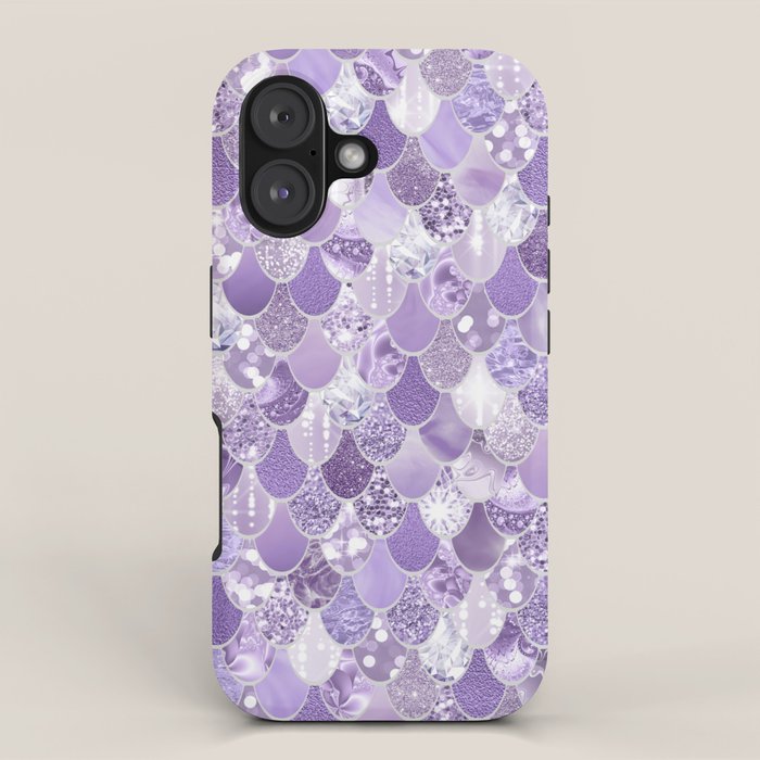 Mermaid Scales, Aesthetic Purple iPhone Case Gallery Image 1
