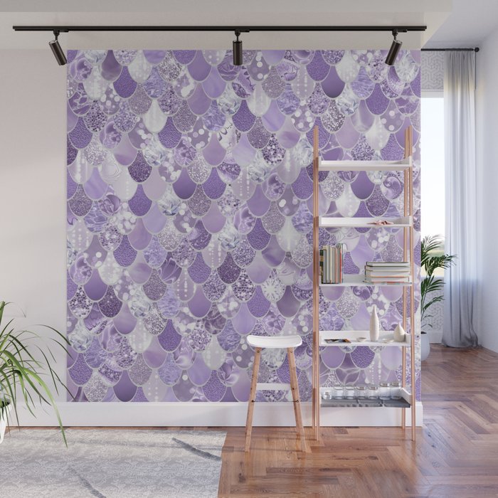 Mermaid Scales, Aesthetic Purple Wall Mural Gallery Image 1