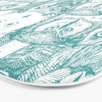 just owls teal blue Bath Mat Gallery Image 3