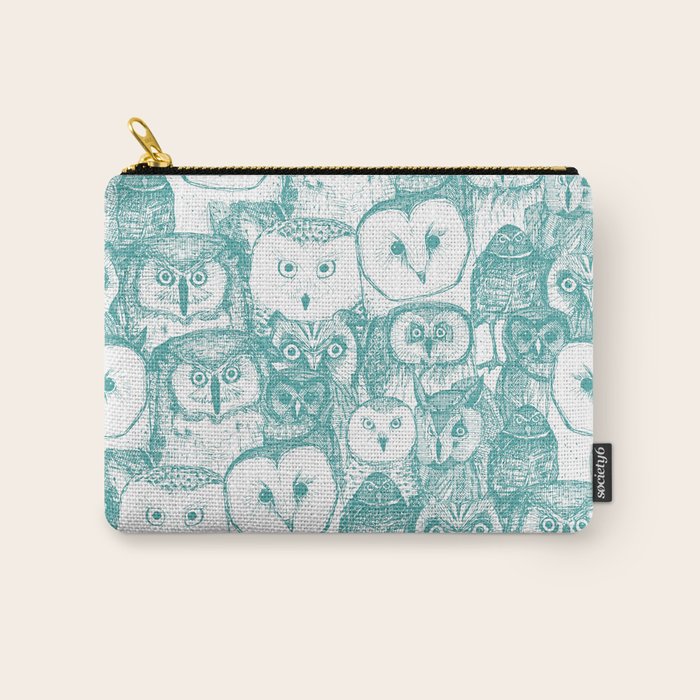 just owls teal blue Carry All Pouch Gallery Image 1
