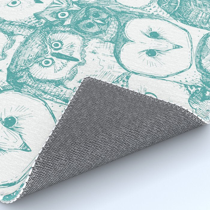 just owls teal blue Rug Gallery Image 4