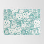just owls teal blue Rug Gallery Image 2