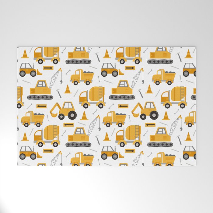 Construction Trucks Welcome Mat Gallery Image 1