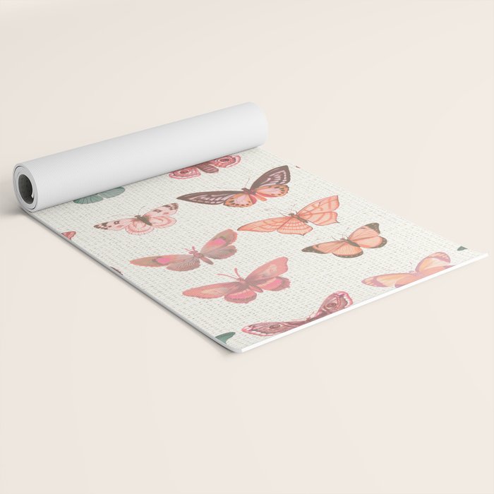 Butterflies in Pink Tones Yoga Mat Gallery Image 2