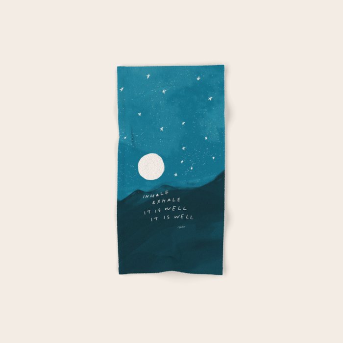 "Inhale Exhale It is Well It Is Well" Bath Towel Gallery Image 1