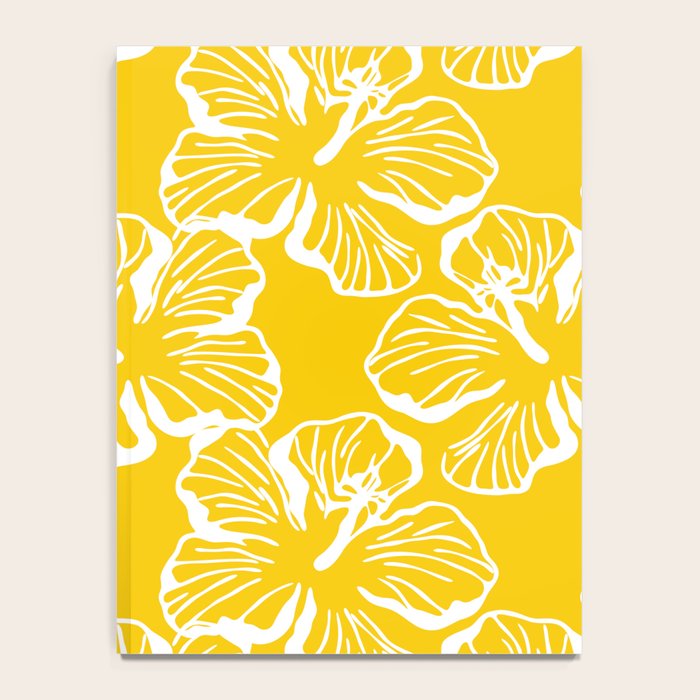 Yellow tropical hibiscus flower art pattern Notebook Gallery Image 4