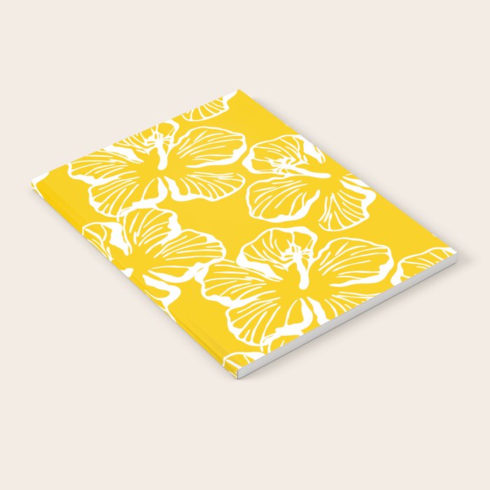 Yellow tropical hibiscus flower art pattern Notebook Gallery Image 2