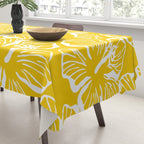 Yellow tropical hibiscus flower art pattern Tablecloth Gallery Image 3
