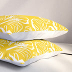Yellow tropical hibiscus flower art pattern Pillow Sham Gallery Image 3