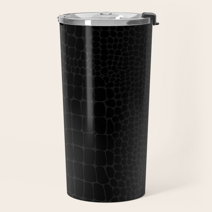 Black Crocodile Alligator animal print Travel Mug Gallery Image 2