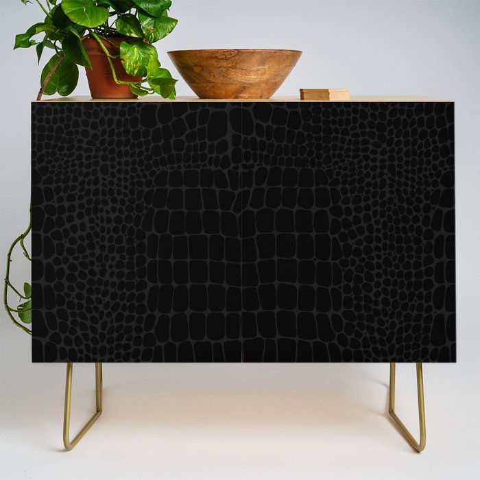 Black Crocodile Alligator animal print Credenza Gallery Image 1