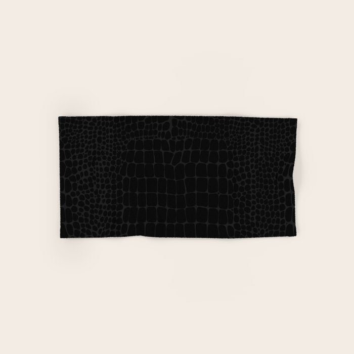 Black Crocodile Alligator animal print Bath Towel Gallery Image 1