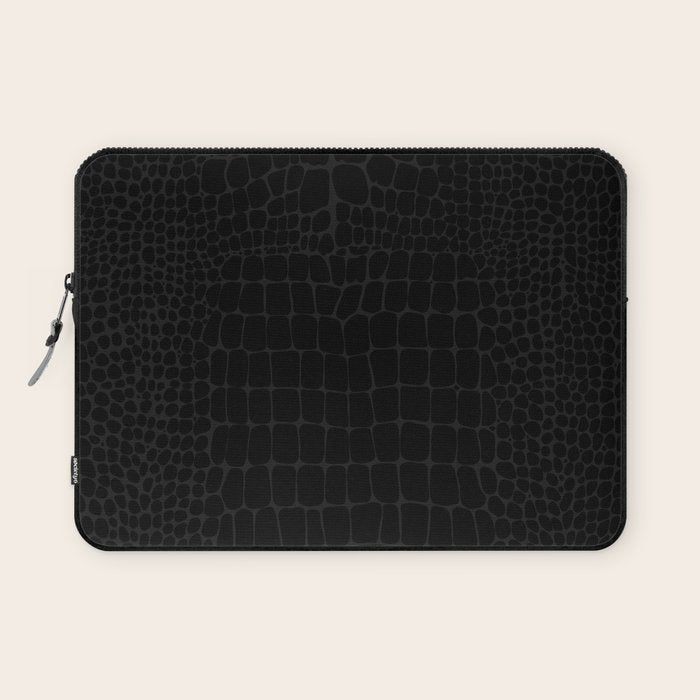 Black Crocodile Alligator animal print Laptop Sleeve Gallery Image 1