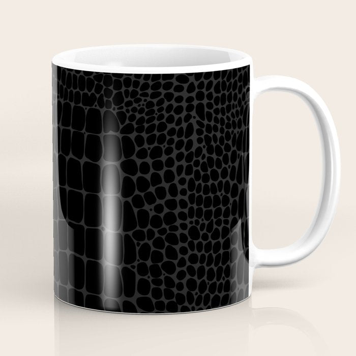 Black Crocodile Alligator animal print Coffee Mug Gallery Image 1