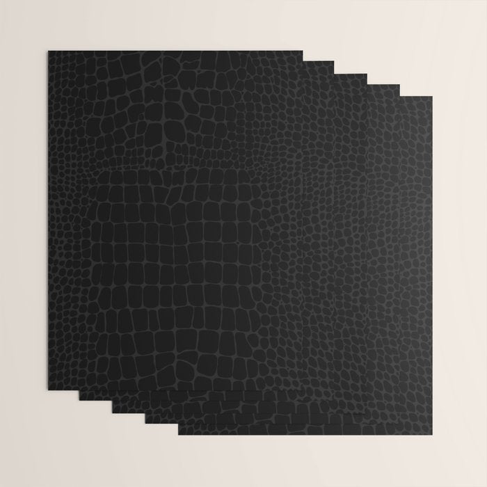 Black Crocodile Alligator animal print Wrapping Paper Gallery Image 3