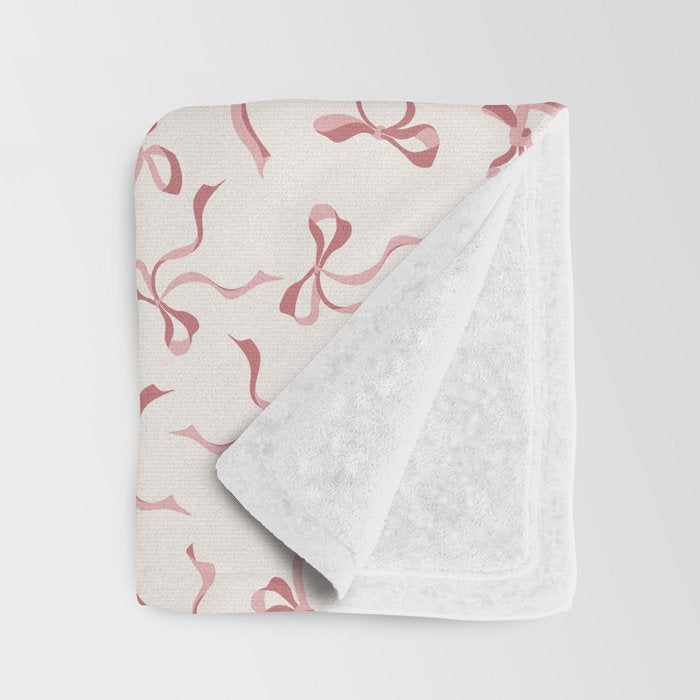 Coquette Pink Bows Throw Blanket Gallery Image 3