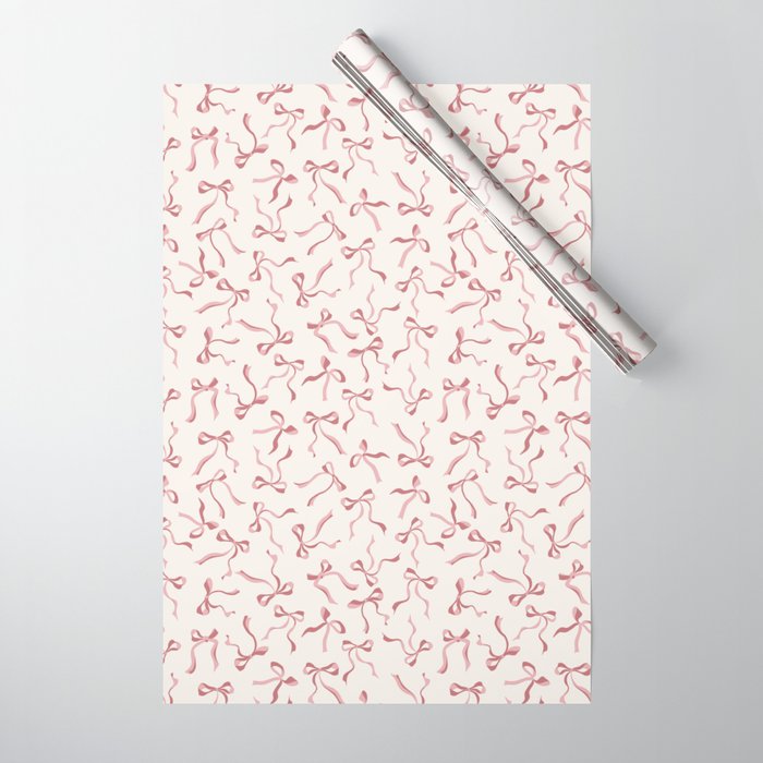 Coquette Pink Bows Wrapping Paper Gallery Image 1