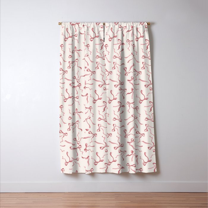 Coquette Pink Bows Window Curtain Gallery Image 3