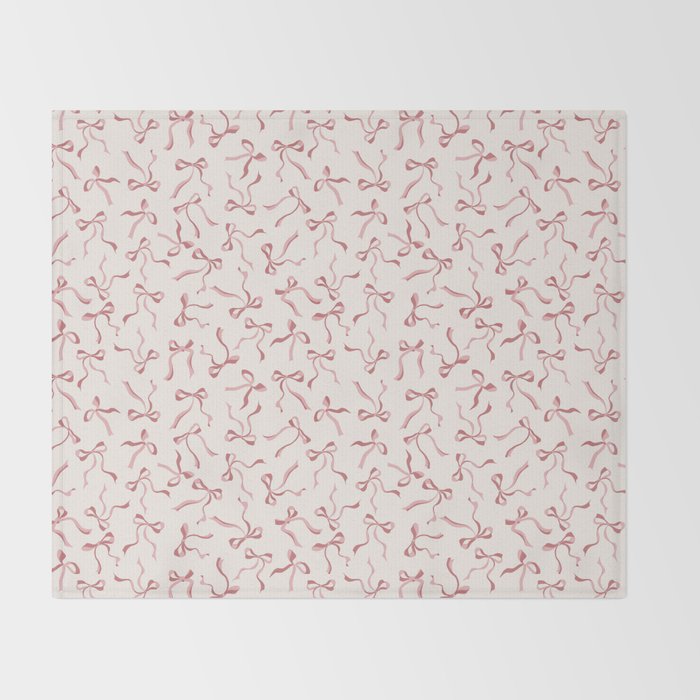 Coquette Pink Bows Throw Blanket Gallery Image 2