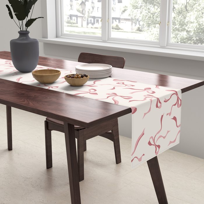 Coquette Pink Bows Table Runner Gallery Image 2