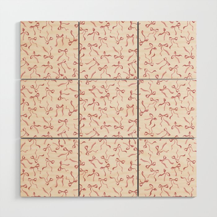 Coquette Pink Bows Wood Wall Art Gallery Image 1