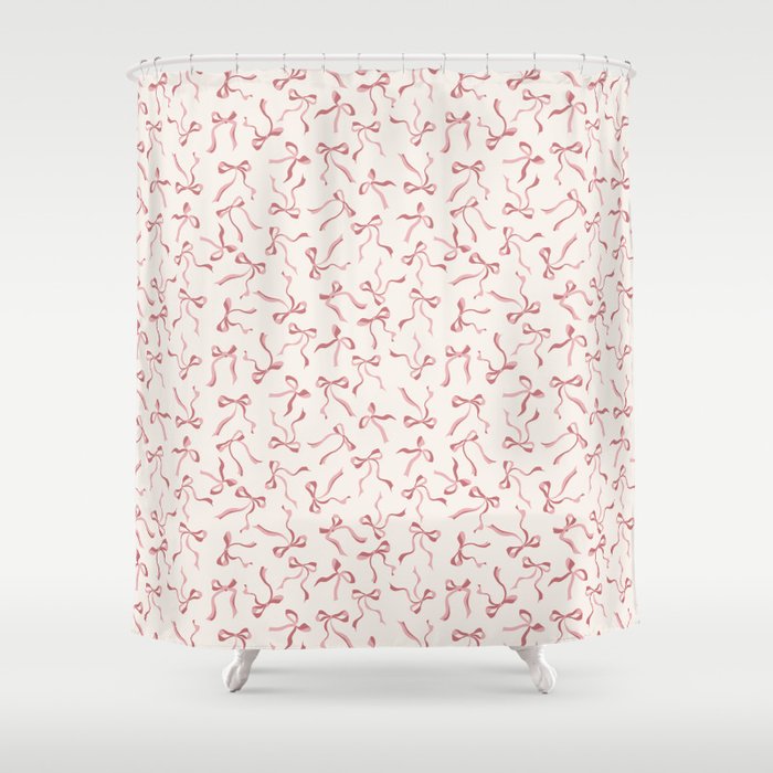 Coquette Pink Bows Shower Curtain Gallery Image 1