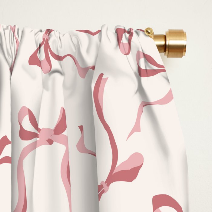 Coquette Pink Bows Window Curtain Gallery Image 2