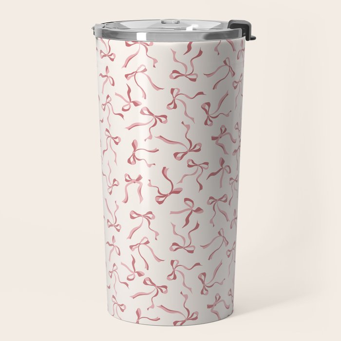 Coquette Pink Bows Travel Mug Gallery Image 2