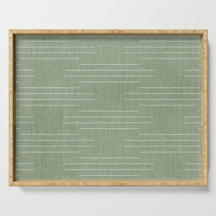 Minimalist, Boho, Line Art in Sage Green Serving Tray Gallery Image 1