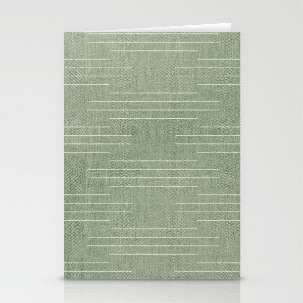 Minimalist, Boho, Line Art in Sage Green Stationery Card Gallery Image 2